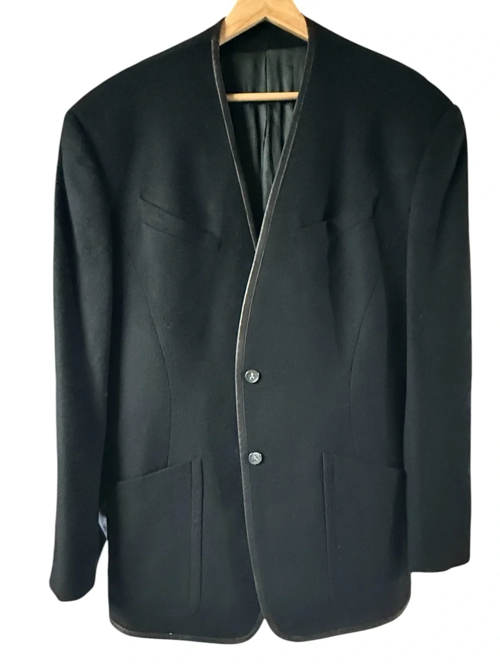 Thierry Mugler Paris, Wool/ Cashmere Leather Trim, Blazer